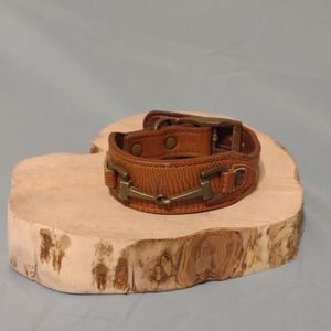 Bond & Co Leather and *Brass* Snaffle bit bracelet